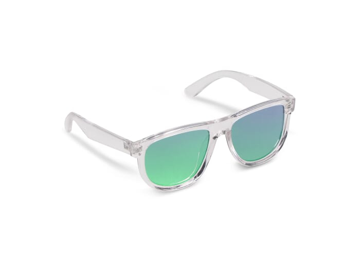 Lunettes de soleil UV400 personnalisables en R-PC Mia Transparent vert